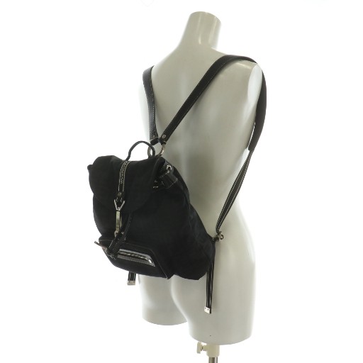 Givenchy Mini Nylon Leather Backpack Black Used A… - image 7