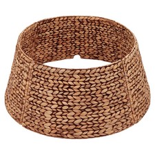 Rattan Christmas Tree Collar, Wicker Tree Skirt Stand Base Cover Brown Was...