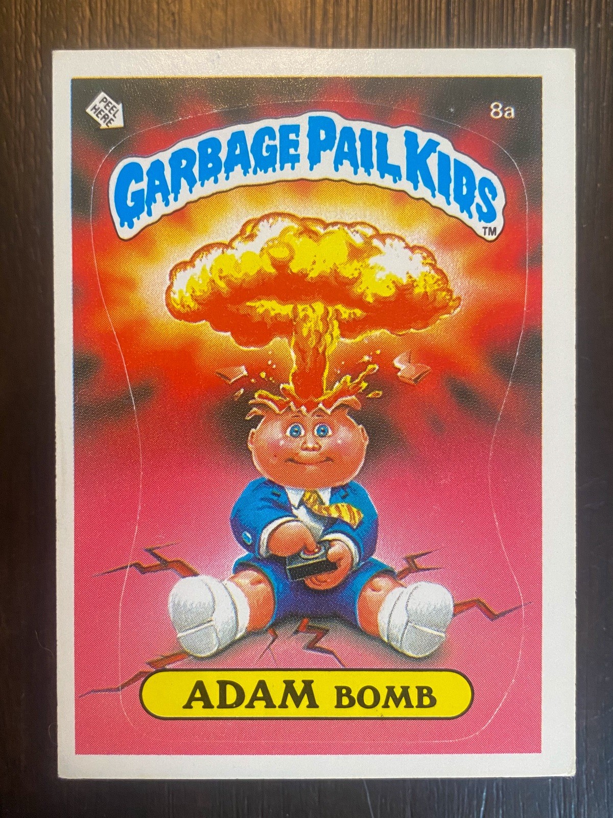 1985 Garbage Pail Kids ADAM BOMB #8a Matte Cheaters License OS1
