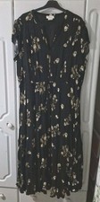 City Chic Plus Size 22/XL Black Floral Sleeveless Long Lined Maxi Dress