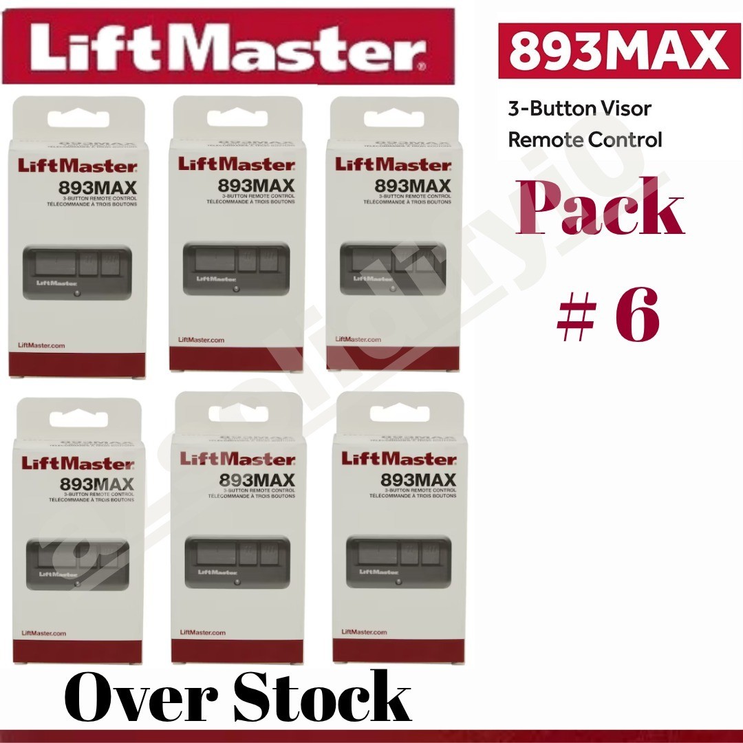LiftMaster 893MAX 3 Button Visor Remote Control Garage Door Opener ...