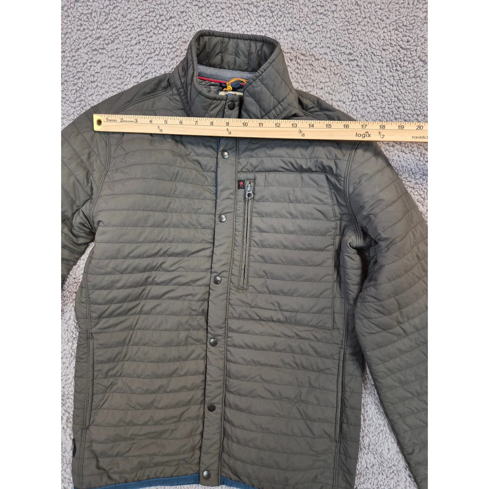 NWT Relwen Windzip Jacket Quilted Jacket Men's S Gray/Green color (1271) - product detail image 6