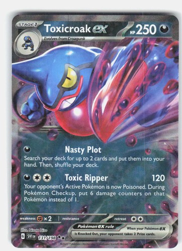 Toxicroak ex 131/198 Ultra Rare Scarlet & Violet Pokemon Holo Lightly Played