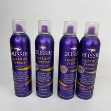 Lot Of 4 Aussie Instant Freeze Hairspray Extreme Hold 7 oz New Discounted Rare