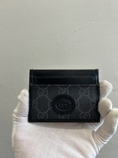 New Authentic Gucci Micro Jumbo Black Red Green Leather Card Case Holder GG