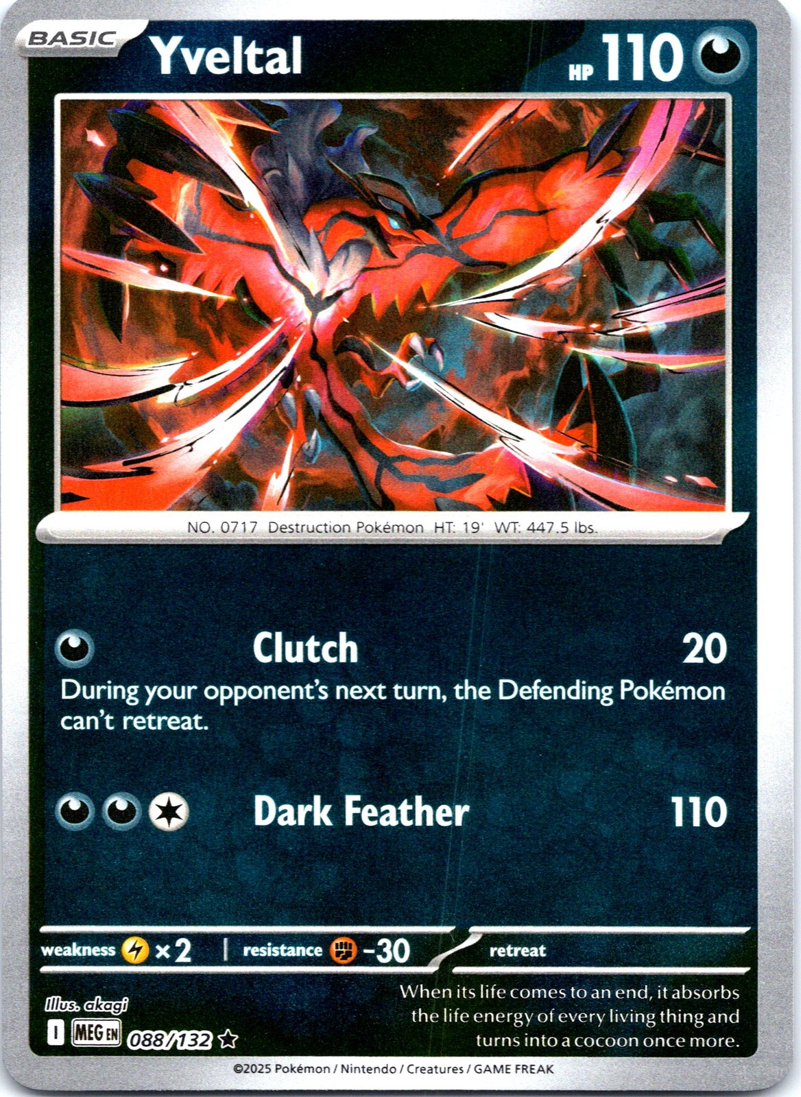 Yveltal Rare ME01: Mega Evolution 088/132 NM