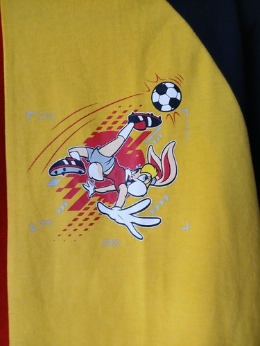 Looney Tunes Shirt Womens Medium Germany Soccer Raglan Colorblock Lola Bunny - Picture 5 of 11