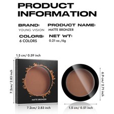 Paleta de bronceador y contorno multifuncional multiusos mate mezclable para mujer