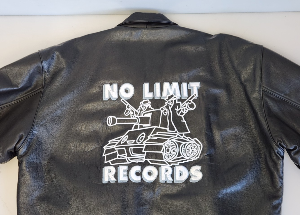 Vtg 1997 No Limit Records Black Leather Jacket Brave Limited Tank