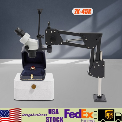#ad #ad Jewelry Micro Inlay Machine Jewelry Microscope Stand with Microscope Zoom 7X 45X $280.57