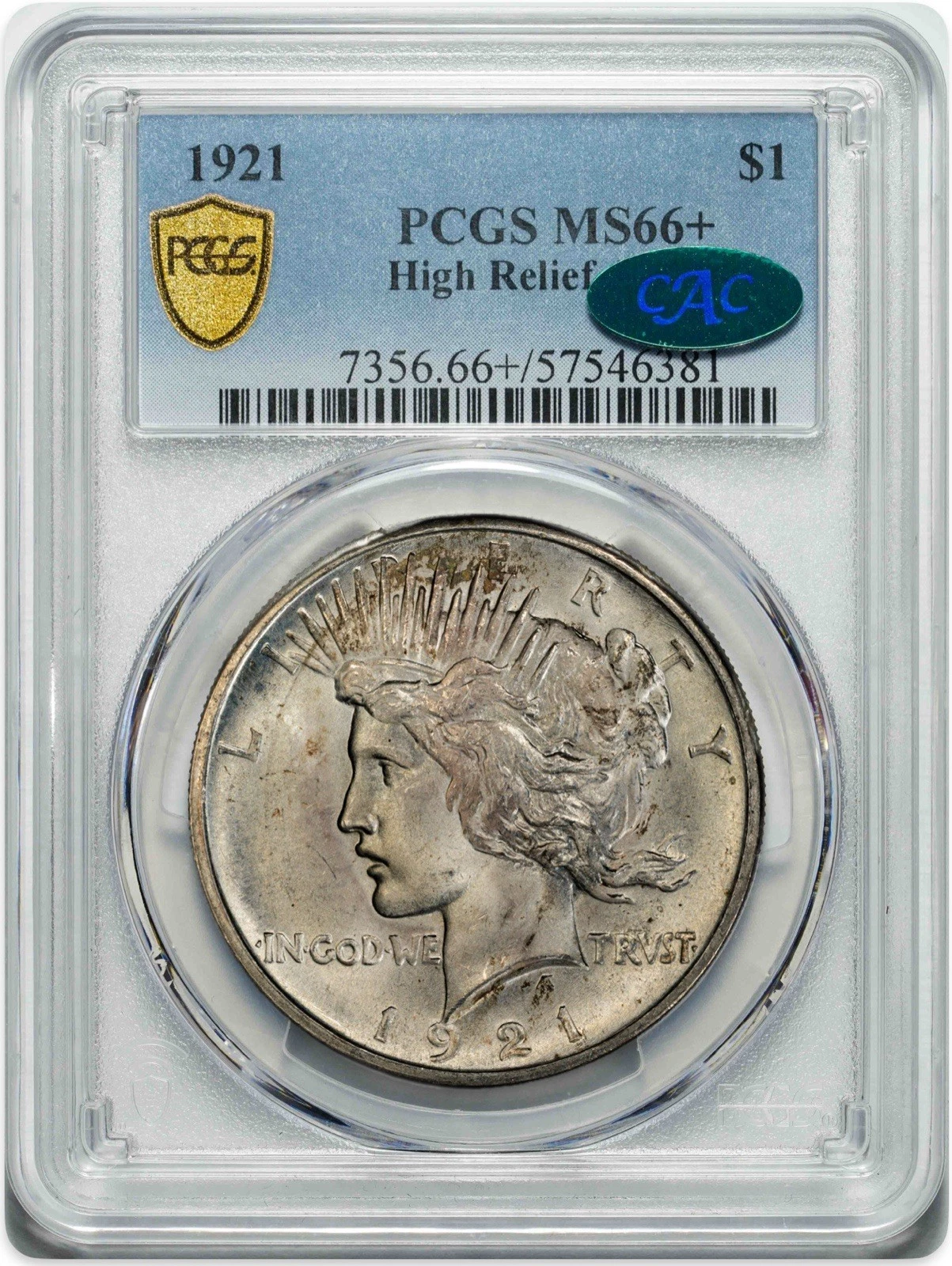 1921 $1 High Relief Peace Dollar┃*KEY DATE* PCGS MS 66+ CAC┃NEW DISCOVERY