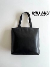 Vintage MIU MIU Black Grain Leather Top Handle Tote Bag Women