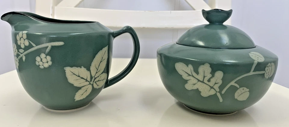 Mikasa Fashion Plaza Country Walk Creamer & Sugar Bowl with Lid - EUC - Image 2 of 4