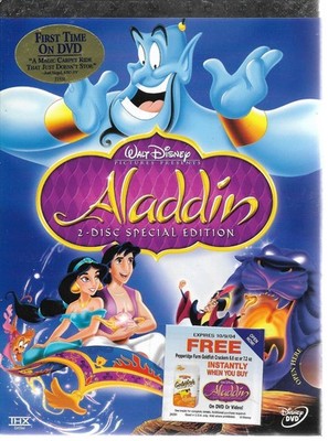 Disney Aladdin, 2 Disc Platinum Edition DVD, New Sealed in Sleeve w/Slipcase