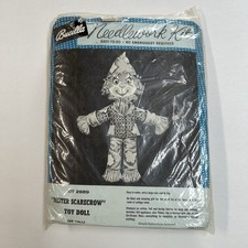 Vintage Bucilla Needlework Kit Mister Scarecrow Toy Doll Plush Felt Burlap 26"