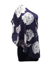 Alice + Olivia One Shoulder Floral Dress In Silk Women Violet Xs