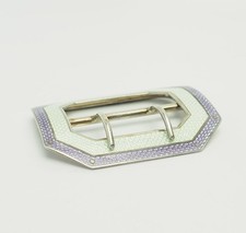 Levi and Salaman antique cloisonne enamel sterling silver belt buckle