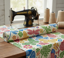 Butterflies, dragonflies Printed Cotton Fabric By The Yard
