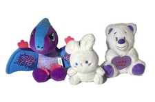 Small Stuffed Animal Lot - Bear, Bunny, Dragon Plush Toys 6-14in