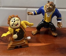 Lot of 2 VTG 1991 Burger King Meal Disney Beauty Beast Toys - Beast  Cogsworth