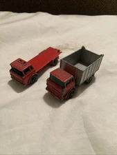 Vintage lesney Matchbox no26c GMC Tipper truck And Matchbox Refrigerator Truck