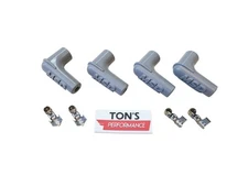 Set of (4) 90 Degree Right Angle MSD Ignition Spark Plug Wire Boots Terminals