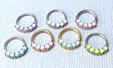1pc Bendable 5 Illuminating Stone Hoop Septum Ring Cartilage Daith Helix Tragus 
