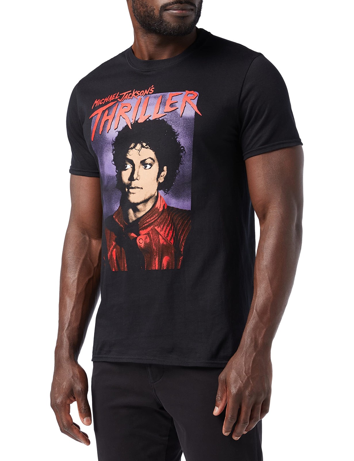 Michael Jackson Men's Thriller Pose T-Shirt L Black (Black Black)