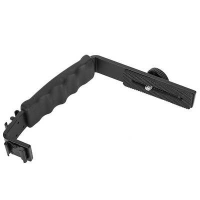 Camera Flash L Bracket Dual Hot Shoes Holder Mount Adapter Mount DV Mic LED L CB