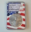 RARE 2024 American Silver Eagle NGC MS 70 American Flag Core
