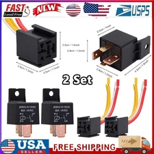 2 PCS Car Relay 12V 80A SPST 4-pin Heavy Duty Relay Car DC Normal Open Relay New