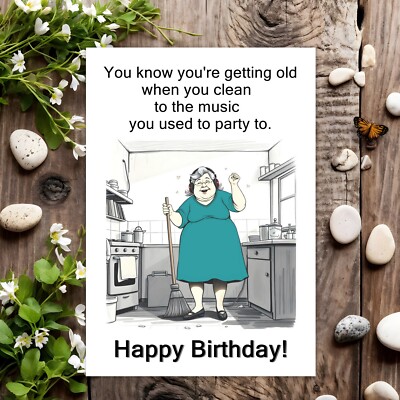 Funny Birthday Card Rude Joke Humour for Her Women Female - Clean To ...