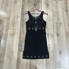 Free People Womens Black Sleeveless Round Neck Short Short Tank Dress Size Small