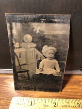 Antique Civil War Era Victorian Child Baby Tintype Photo Photograph Vintage