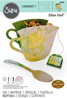 New, Retired Sizzix 3D Teacup & Spoon Bigz L die #664797 Retail $34.99 by E Hull