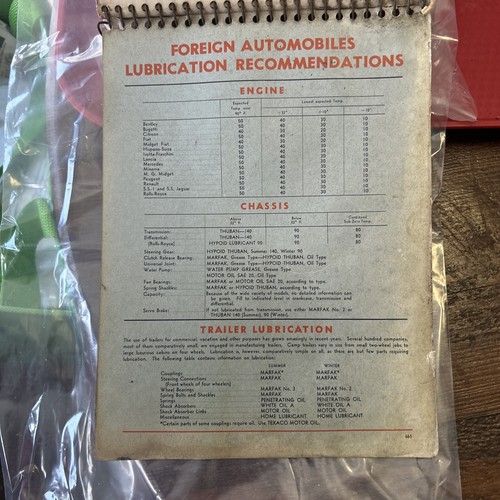 Rare 1941 January Edition Texaco Chek-Chart Marfak Lubrication Guide - Picture 13 of 15