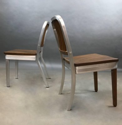 Shaw Walker Aluminum And Maple Side Chair | eBay