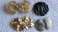 Vintage Estate Ladies Belt Buckles Large Charmant Belts Beverly Hills Retro Deco