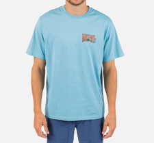 RIP CURL Men's S/S T-Shirt PUSHIN DAISIES - Dusty Blue - Large - NWT - LAST ONE