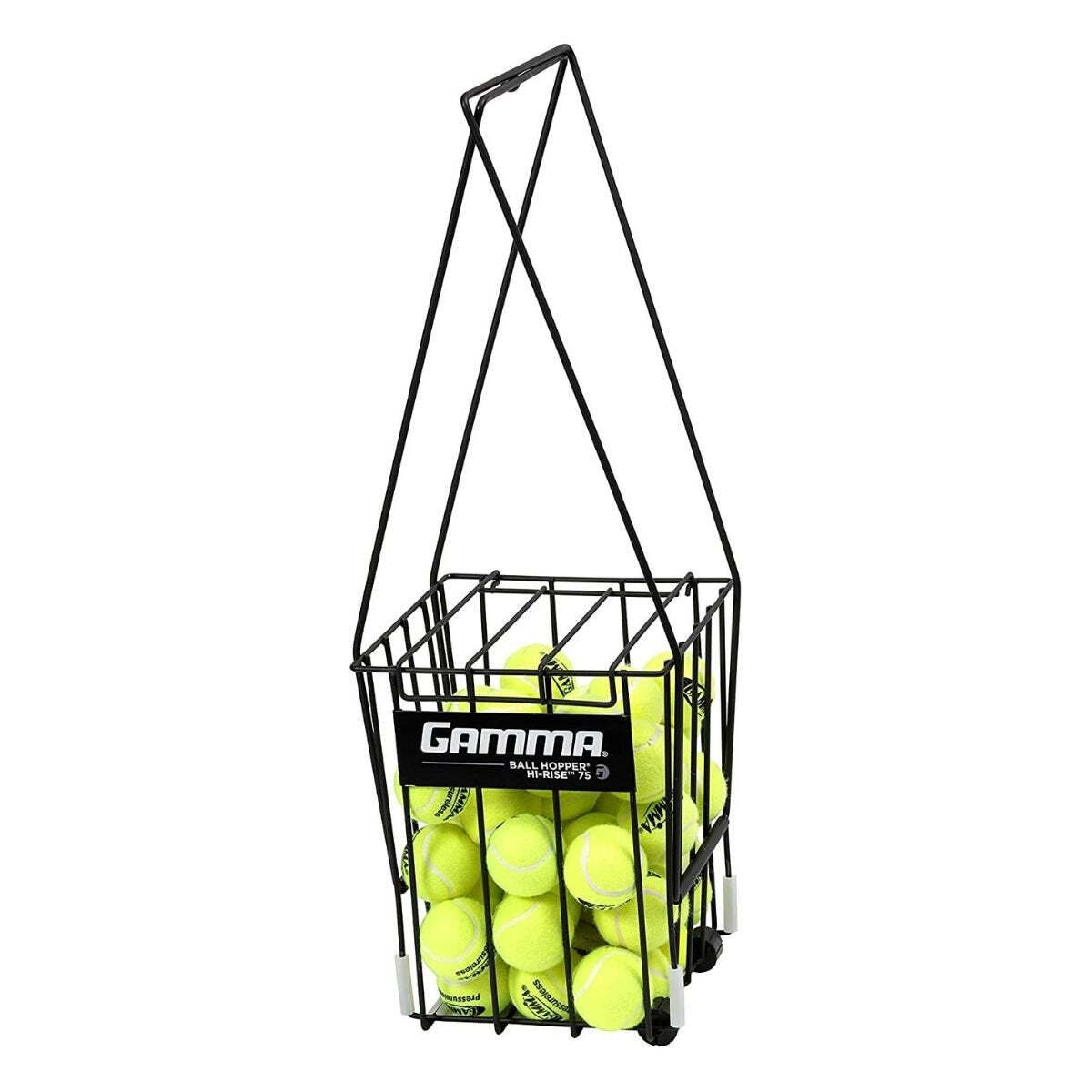 Gamma Tennis Ball Hopper HiRise 75 with Wheels (Black) Holds 75 Tennis Balls eBay