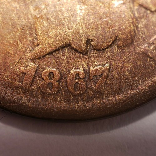 1867/67 1c Indian Head Small Cent - Mint Error RPD Variety - Full Rim G+ - B1783 - 第 3/10 張圖片