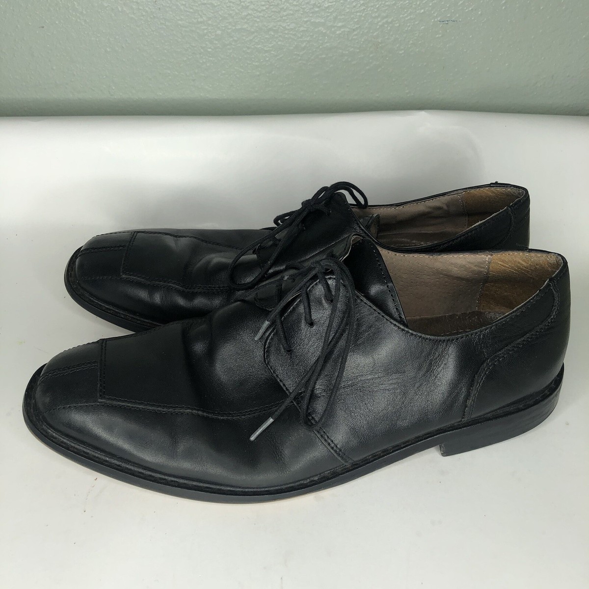 Florsheim Black Leather Oxfords Lace Up Dress Shoes Men display picture 1