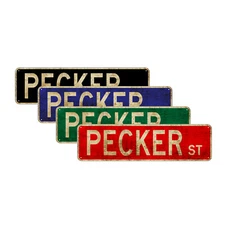 Pecker ST Haverhill USA Vintage Sign| Street Décor Lovers Aluminum Metal Sign