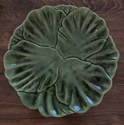 Vintage, Mid century Modern ,Cemar Clay Cabbage /Lettuce  Plates Green 1960 's