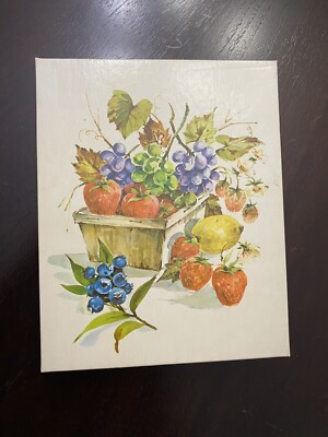 Vtg  Box w Lid Storage Stationery Box Fruit Punch Cardboard