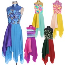 Womens Praisewear Chiffon Dress Ballroom Dancewear Print Praise Dance Worship