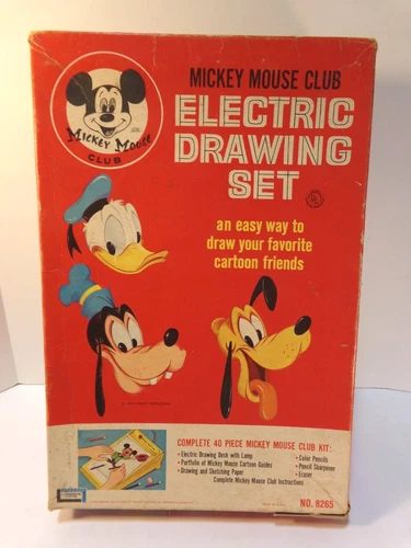 Lakeside 1965 Mickey Mouse Club Electric Drawing Set Disney w OG Box 090822WBIG