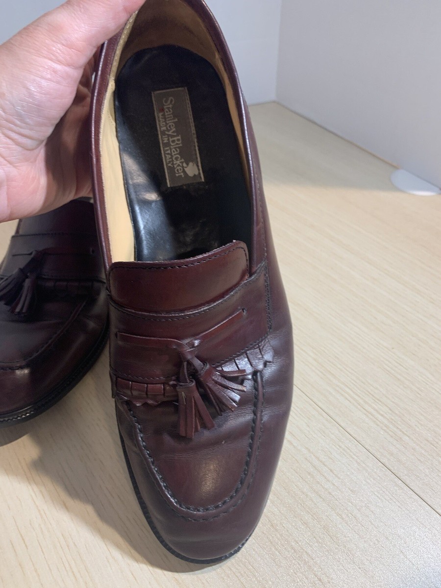 Stanley Blacker Burgundy Leather Tassel Loafers Stanley Blacker Men main image 2