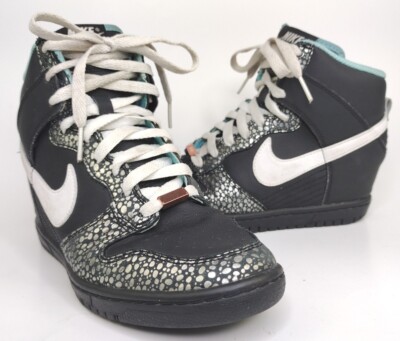 Nike ID Dunk Sky High Hidden Wedge Black Tiffany Blue Women's Sz Shoes 