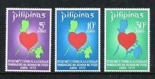 Philippines 1156-1158,MNH.Michel 1029-1031.World Health Month,1972.Heart,Map.
